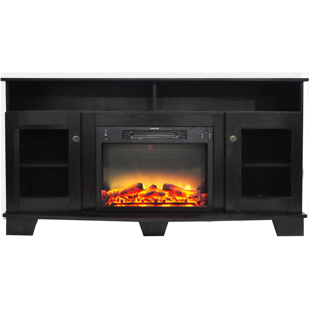 Hanover Glenwood 59 In Electric Fireplace In Black Coffee With