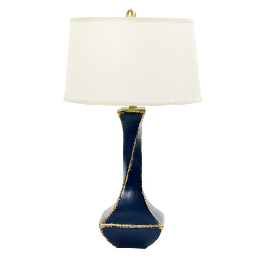 Fangio Lighting m.r. Lamp and Shade's 32 in. Navy Tarnished Gold