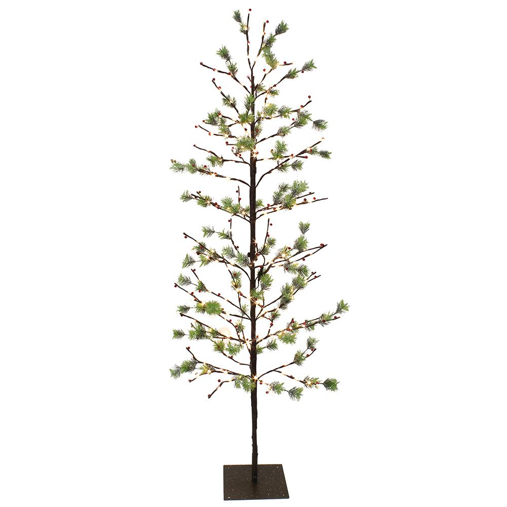 Puleo International 6 Ft Pre Lit Twig Tree With 240 White Led Twinkle Lights Lw18 Od57 The Home Depot