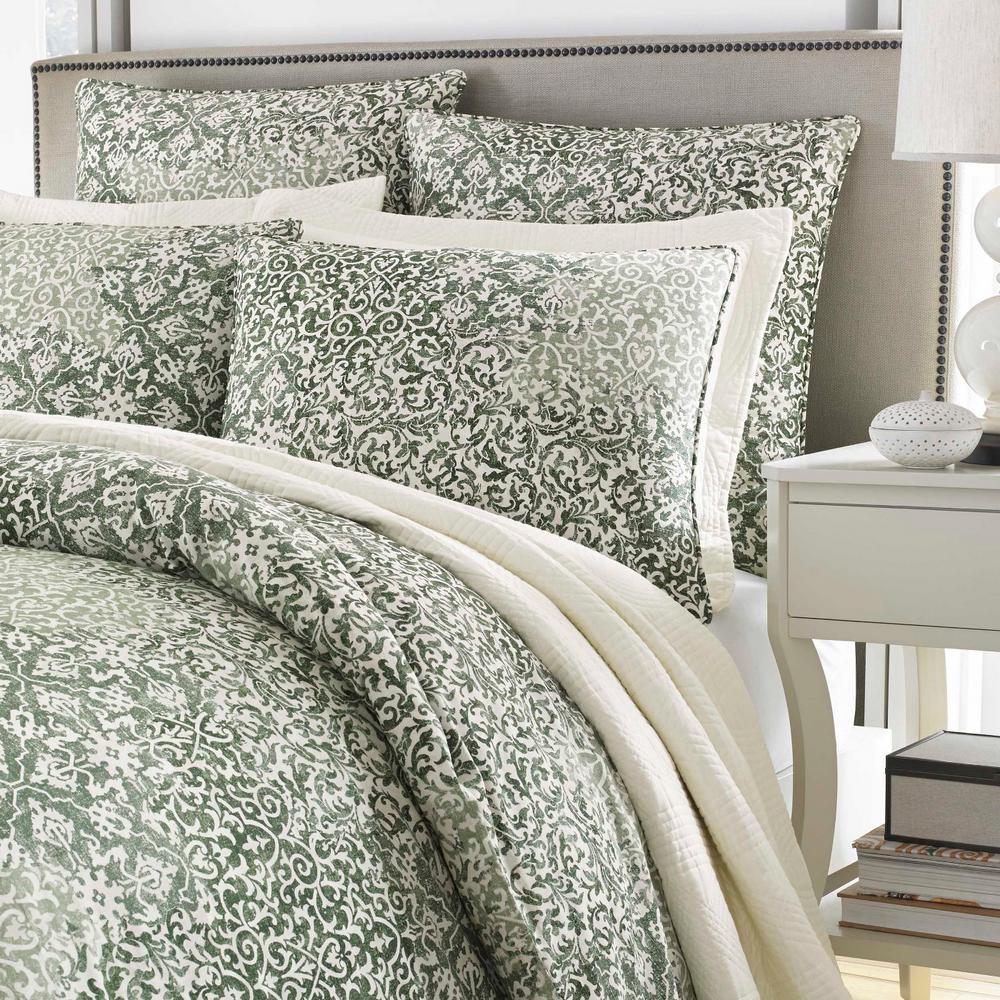 Stone Cottage Abingdon Green Cotton European Sham Set Of 2