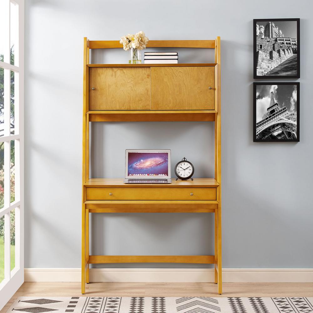 Crosley Furniture 38 In Acorn Rectangular 1 Drawer Ladder Desk