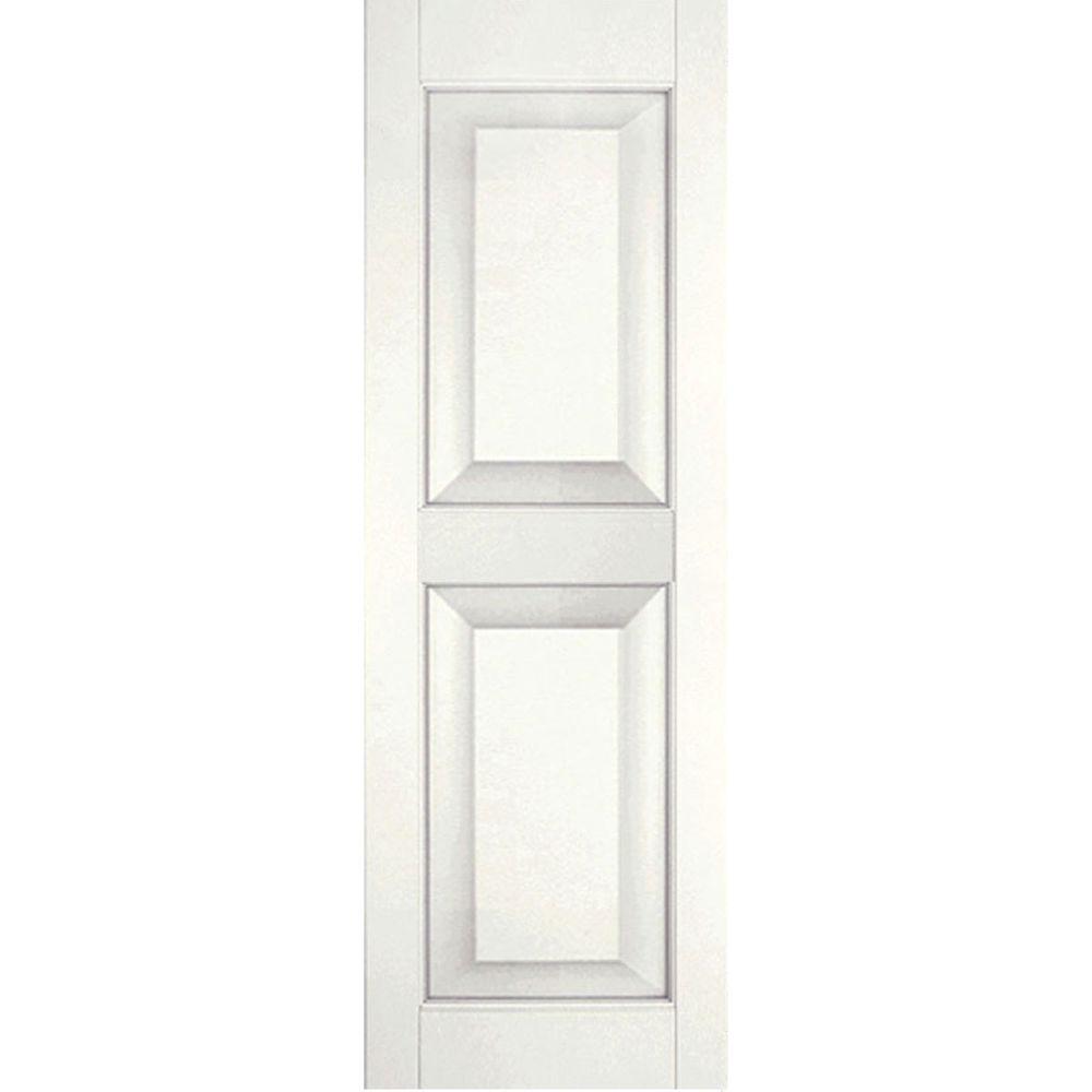 white raised panel exterior shutters the home depot