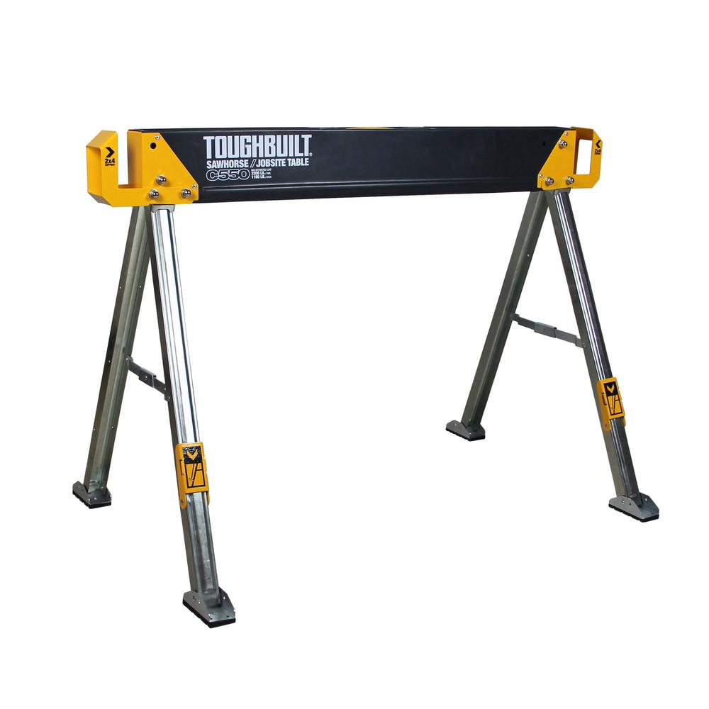 42.4 in. W x 28.8 in. H Steel Sawhorse and Jobsite Table – 1100 lb. Capacity