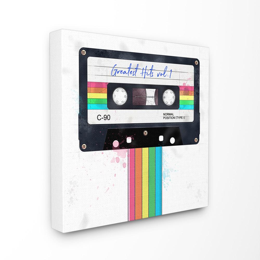 The Stupell Home Decor Collection 17 In X 17 In Vintage Greatest Hits Cassette Tape Rainbow Canvas Wall Art By Dawn Vietro Mwp 610 Cn 17x17 The Home Depot