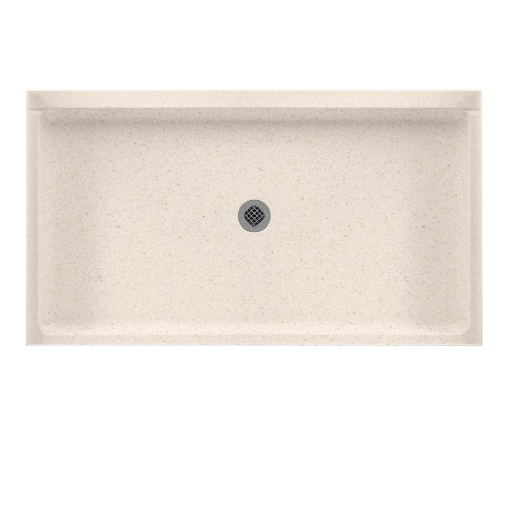 Porcelain Coated Steel Shower Bases Pans Showers The Home Depot 32 In X 60 Solid Surface Single Threshold Center Drain