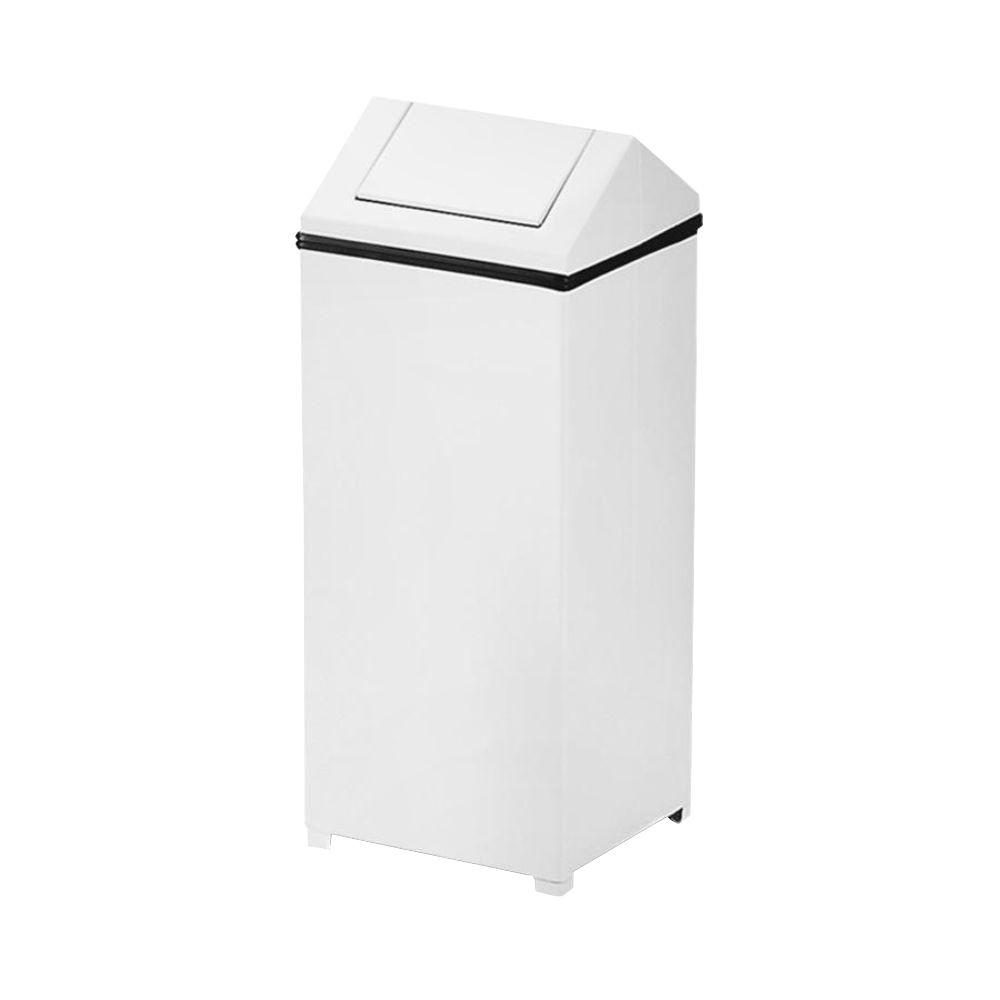 United Receptacle 24 Gal. White Steel Swing Top Trash CanRCPT1424ERBWH