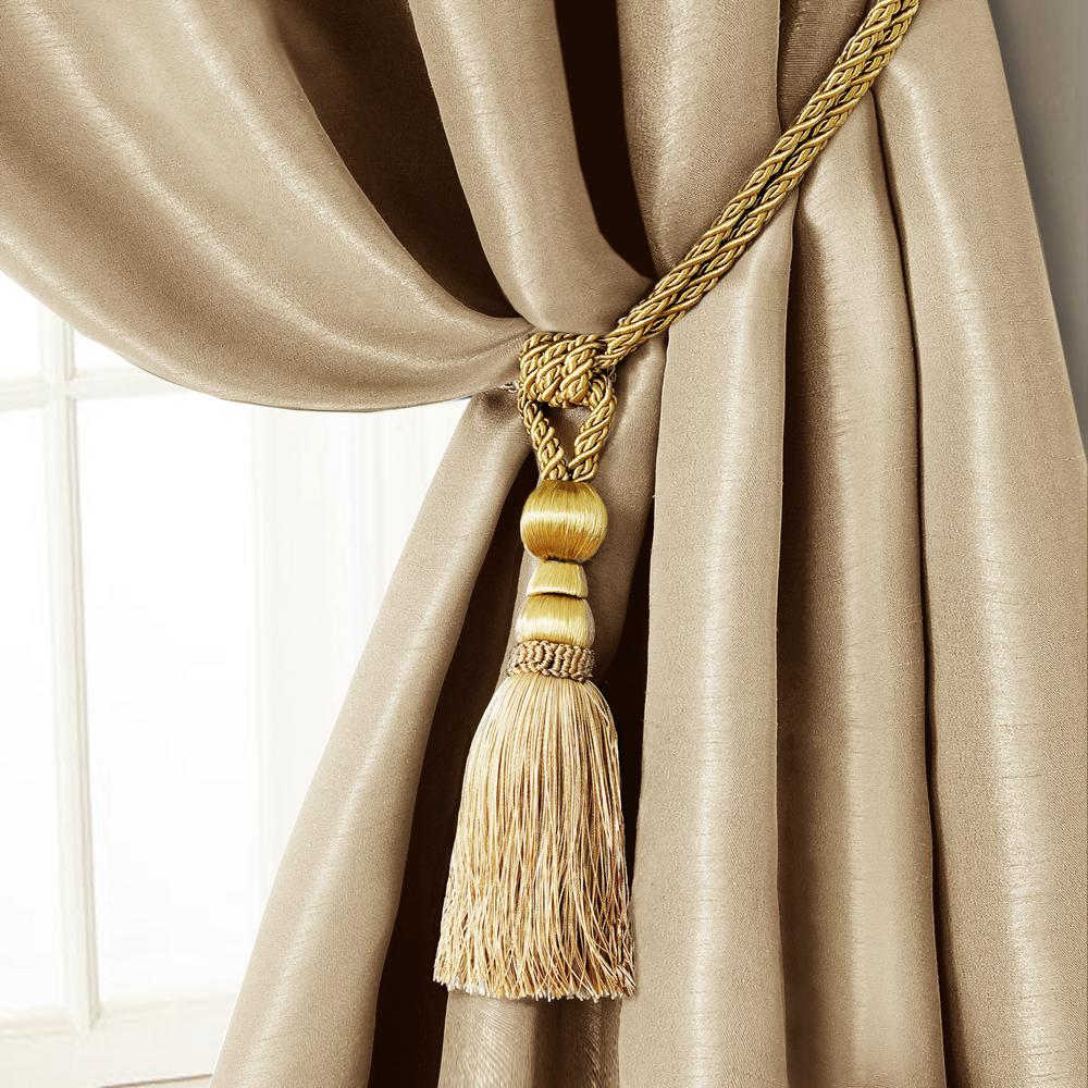Polyester Curtain Holdbacks Tie Backs Hardware The Home Depot - How To Instal Curtain Holdbacks