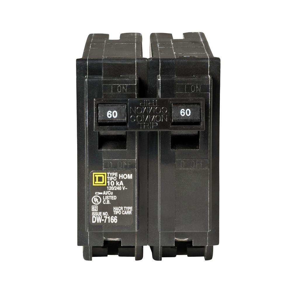Square D Homeline 60 Amp 2-Pole Circuit Breaker-HOM260CP - The Home Depot | Two 60 Amp Fuse Box | | The Home Depot