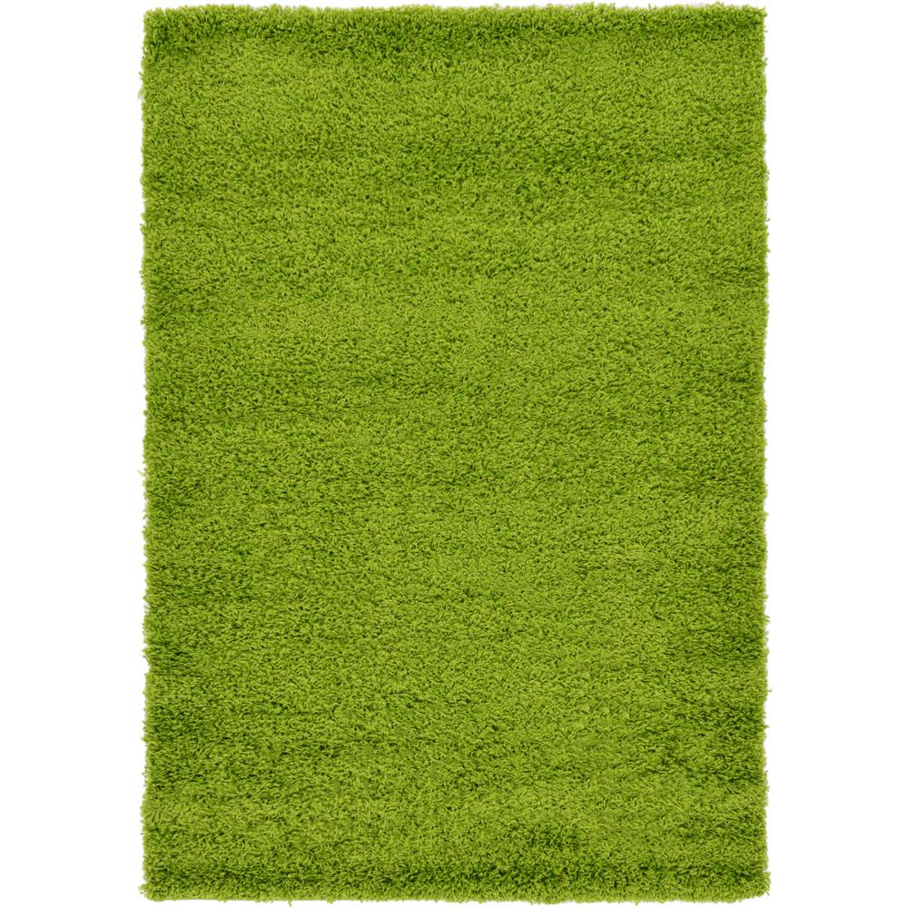 Unique Loom Solid Shag Grass Green 4 Ft X 6 Ft Area Rug 3127907