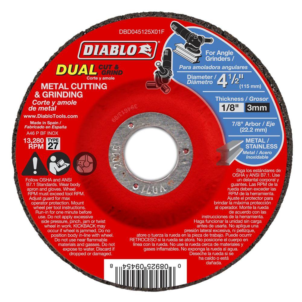 Diablo 41/2 in. x 1/8 in. x 7/8 in. Dual Metal Cutting and Grinding