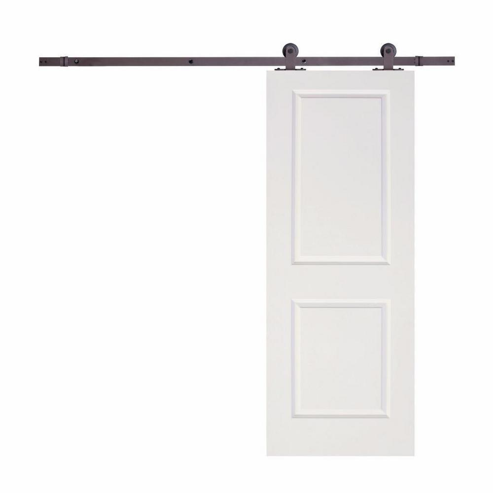 CALHOME Top Mount Sliding Door Track Hardware and White Primed MDF ...