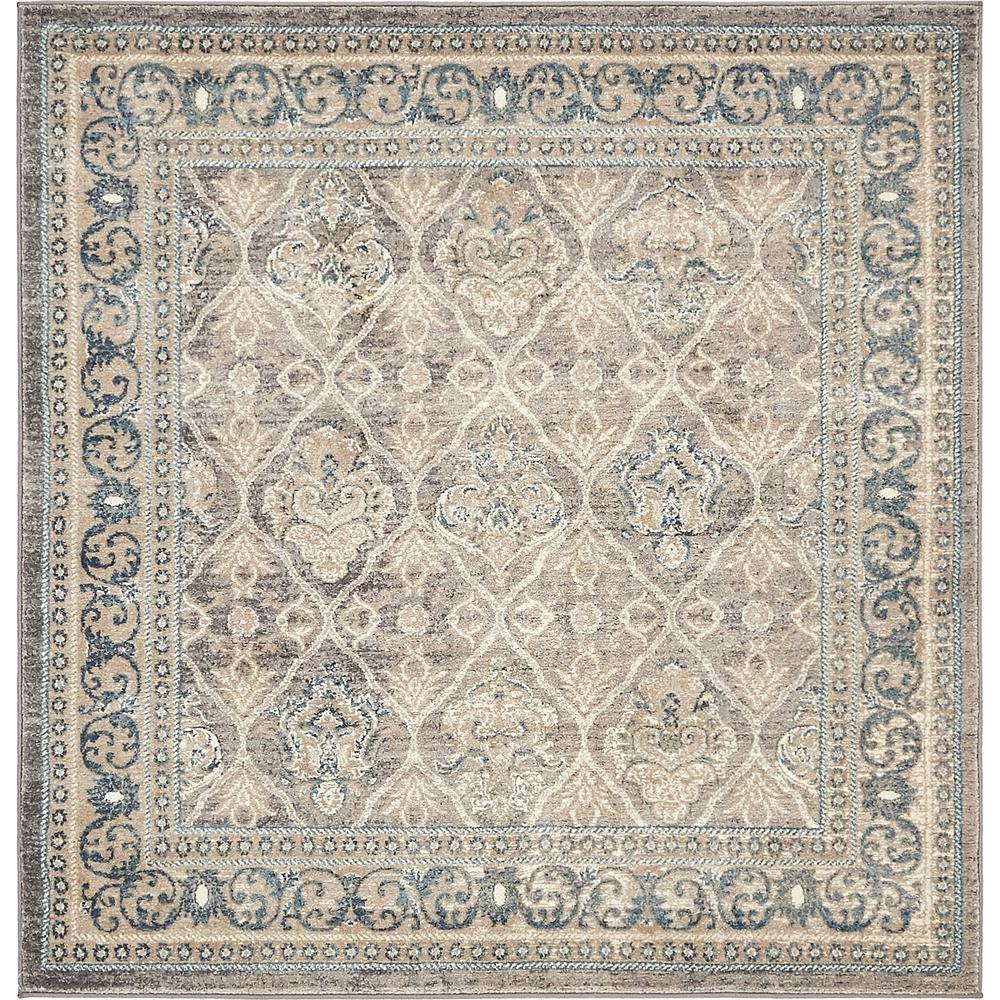 Unique Loom Salzburg Gray 5' x 5' Square Rug3138346 The Home Depot