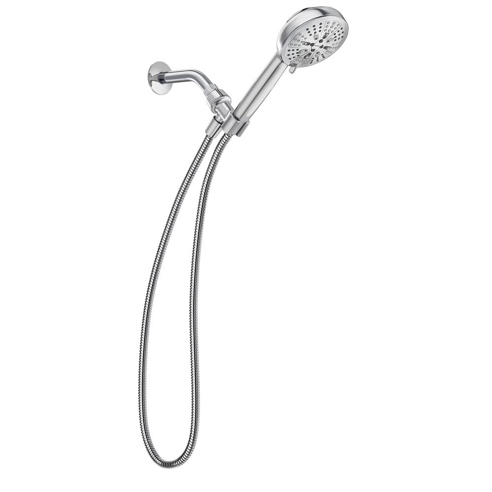 MOEN HydroEnergetix 8-Spray Patterns with 1.75 GPM 4.75 in. Wall Mount Single Handheld Shower Head in Chrome, Grey