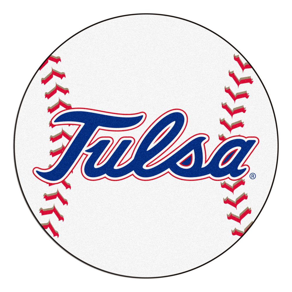 Fanmats Ncaa University Of Tulsa 27 In Round Baseball Mat Area Rug