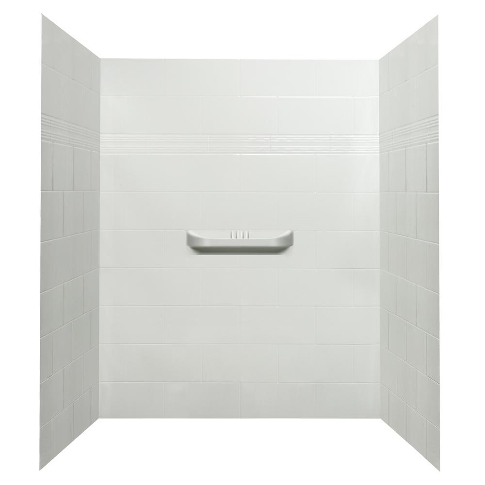 A&E Sabo 36 in. x 60 in. x 75 in. 3Piece Acrylic GlueUp Alcove Shower
