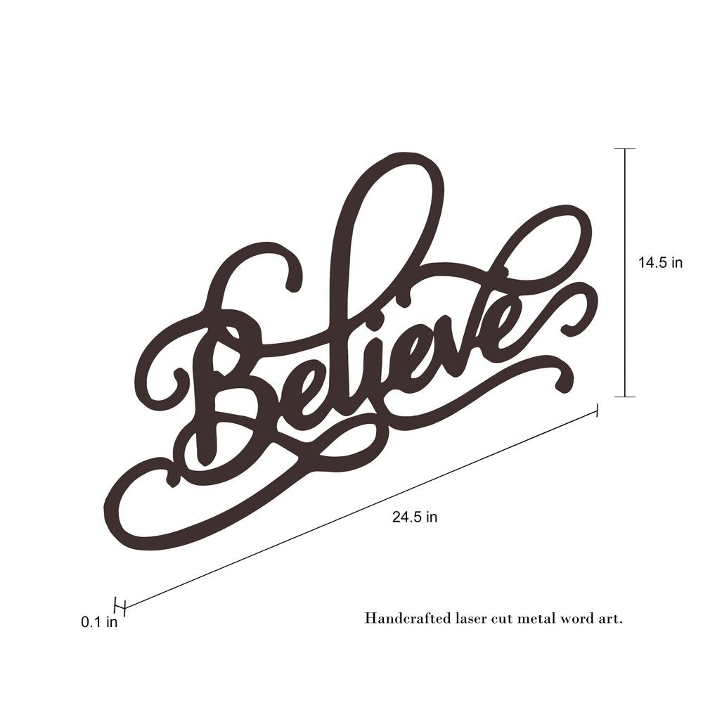 Lavish Home Believe Metal Cutout Sign Hw0200055 The Home Depot
