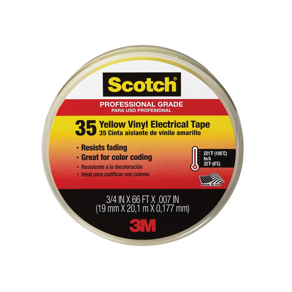 Scotch 3-Pack 66.0 ft Electrical Tape Vinyl Rolls Black Scotch Flame Resistant