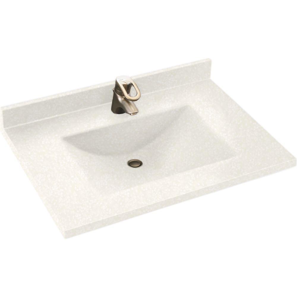 Swan Contour 25 In W X 22 D Solid Surface Vanity Top With Sink D Solid Surface Vanity Top With