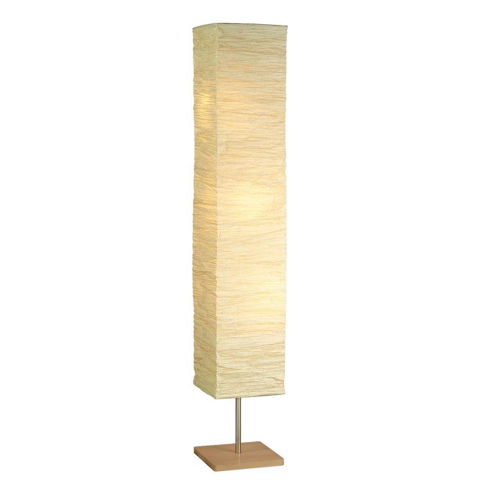 Adesso Dune 58 In Satin Steel Natural Wood Floor Lamp 8022 12 Natural Wood Floor Lamp 8022 12