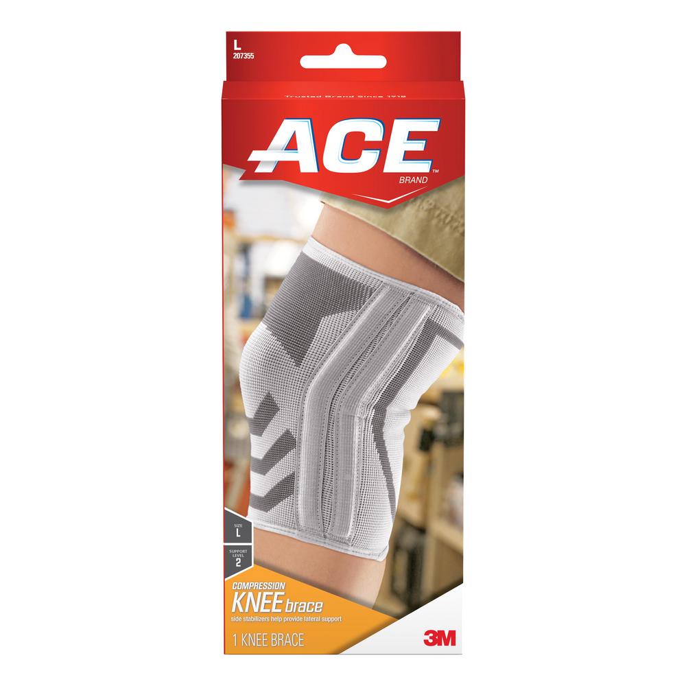 Ace Large Knitted Knee Brace with Side Stabilizers207355 The Home Depot