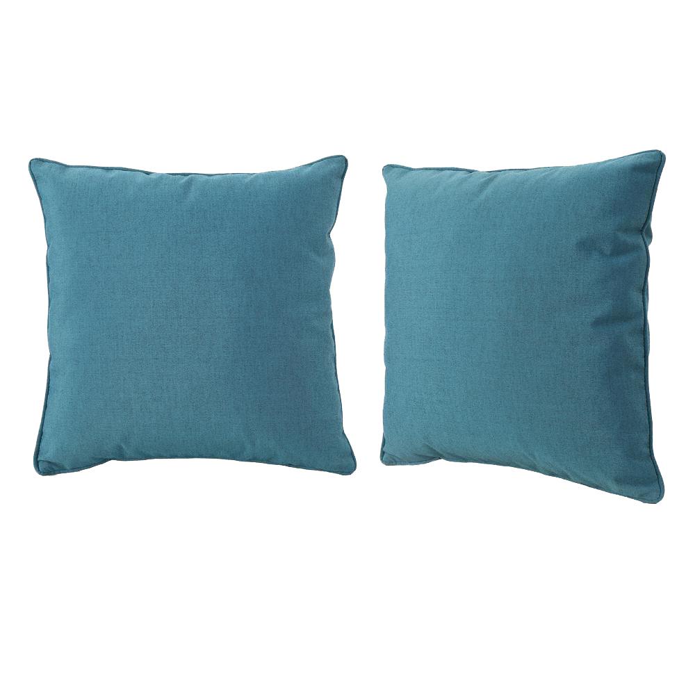 Noble House Benjamin Teal Square Outdoor Throw Pillow (2-Pack)-300737 ...