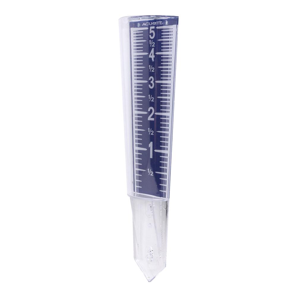 AcuRite 00850A2 5-Inch Capacity Easy-Read Magnifying Rain Gauge 2 Pack 12.5-inch 