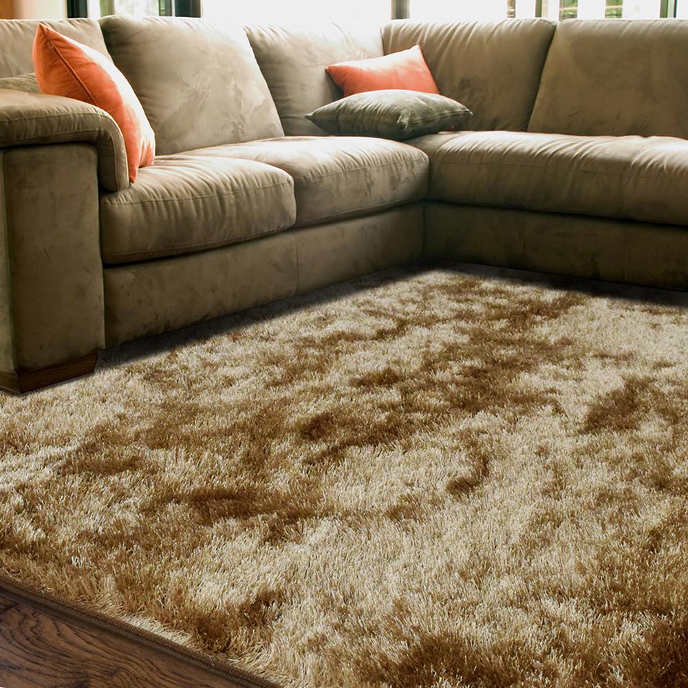 Lanart Star Shag Gold 5 ft. x 7 ft. Area RugSTAR5X7GD The Home Depot