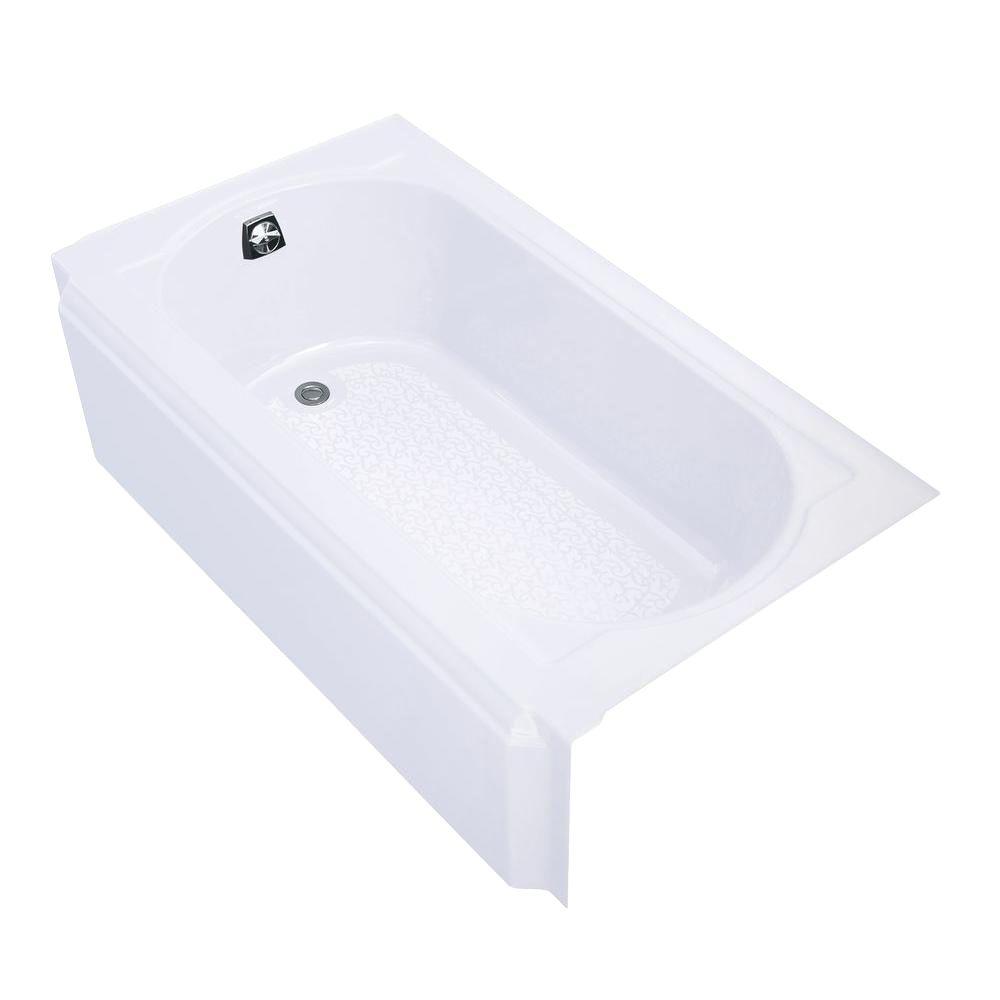 KOHLER Memoirs 5 Ft Left Drain Rectangular Alcove Cast Iron Soaking   White Kohler Alcove Bathtubs K 721 0 64 1000 