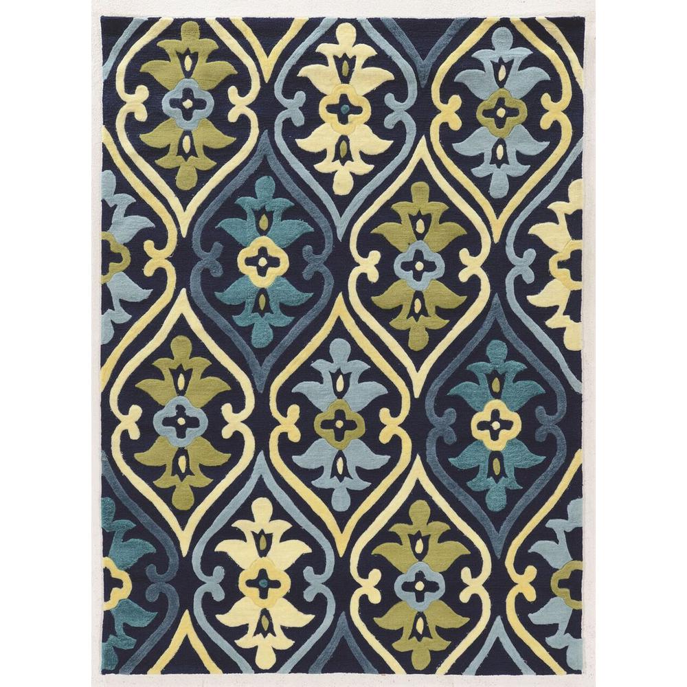 Green Interior Exterior Linon Home Decor Area Rugs Le Soleil Damask Blue And Green 8 Ft X 10 Area Rug
