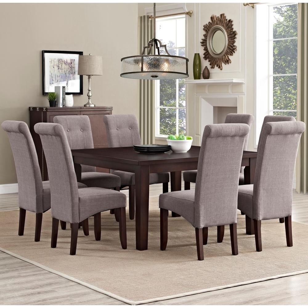 Simpli Home Cosmopolitan 9-Piece Light Mocha Dining Set-AXCDS9-COS-LML ...