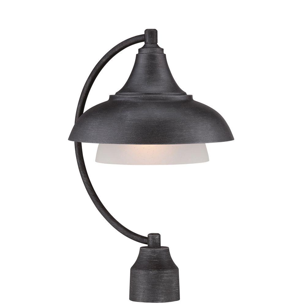 E26 Designers Fountain Post Lighting Outdoor The Palmer 1 Light Weathered Pewter Outdoor Incandescent Post Lantern