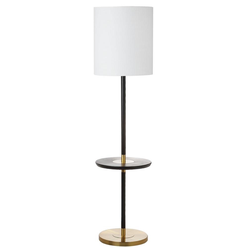 Safavieh Janell 65 In Black Floor Lamp With Attached End Table