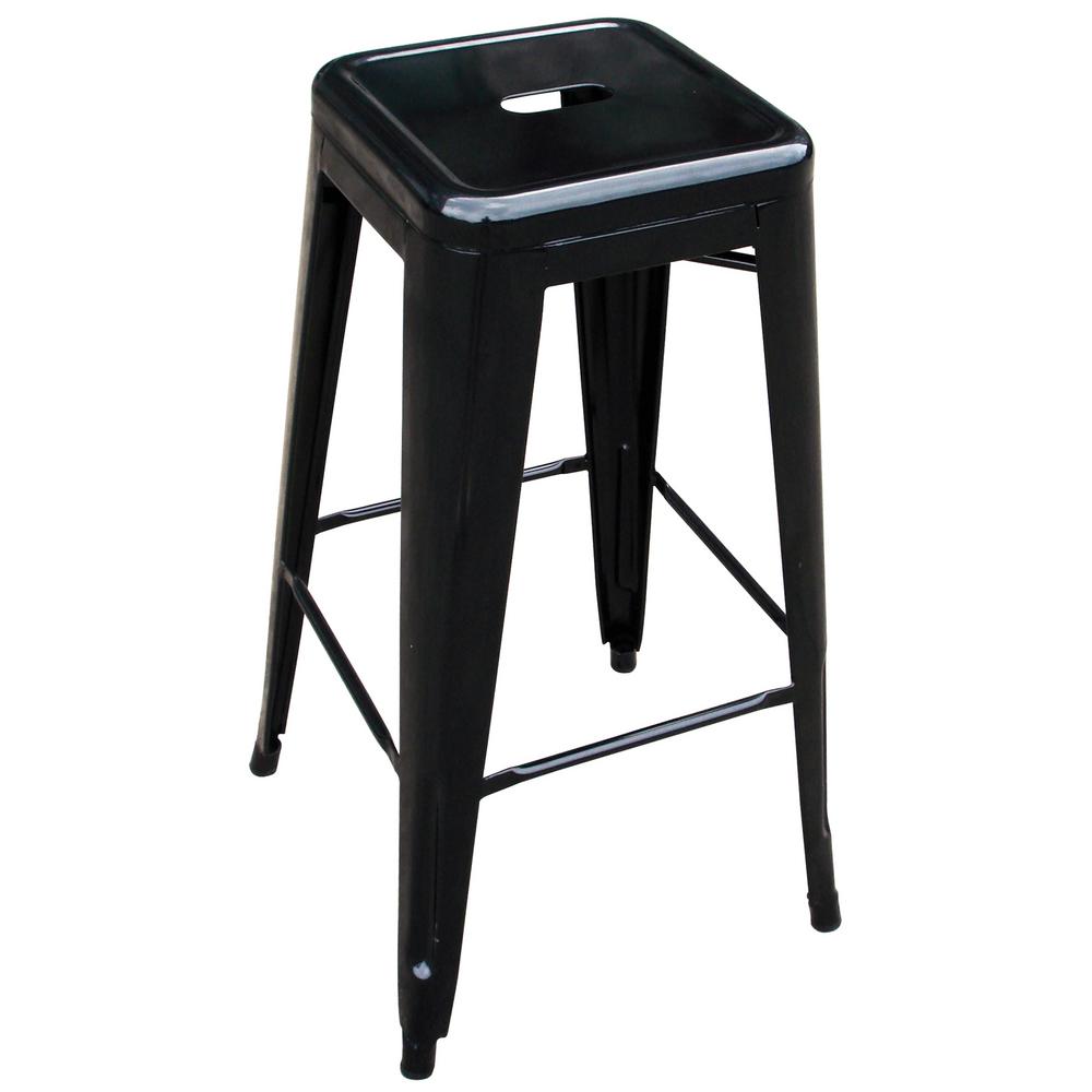 Amerihome Loft Style 30 In Stackable Metal Bar Stool Black Amerihome Loft Style 30 In Stackable Metal Bar Stool Black Bs030b The Home Depot
