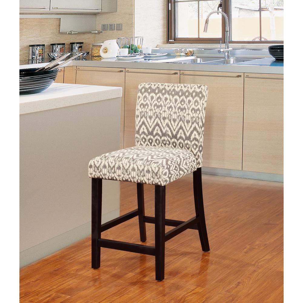 Linon Home Decor Morocco 24 In Gray Cushioned Bar Stool 0225drif
