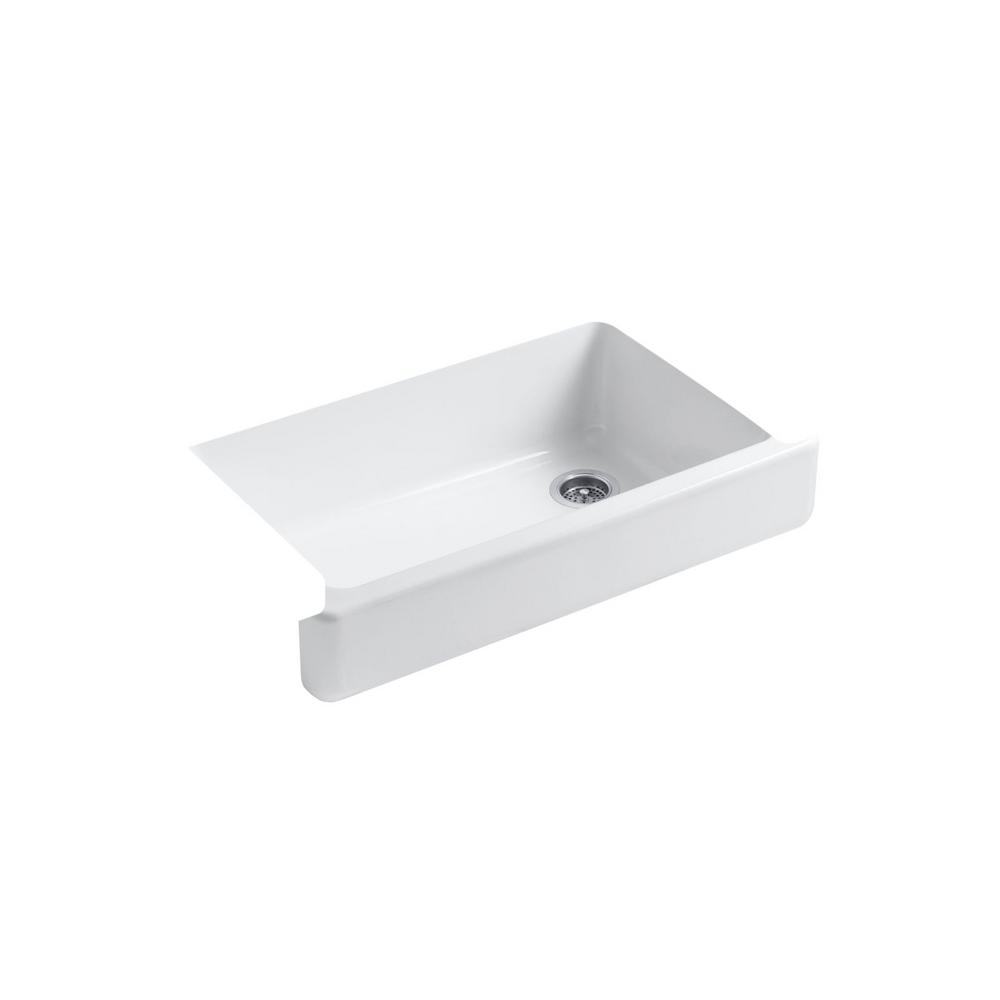 Kohler Whitehaven Undermount Cast Iron 35 5 In Single Bowl Kitchen Kohler Whitehaven Undermount Cast Iron 35 5 In Single Bowl Kitchen Sink White