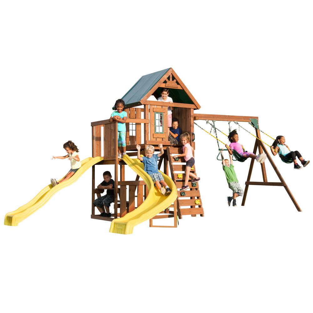 creston lodge wooden playset