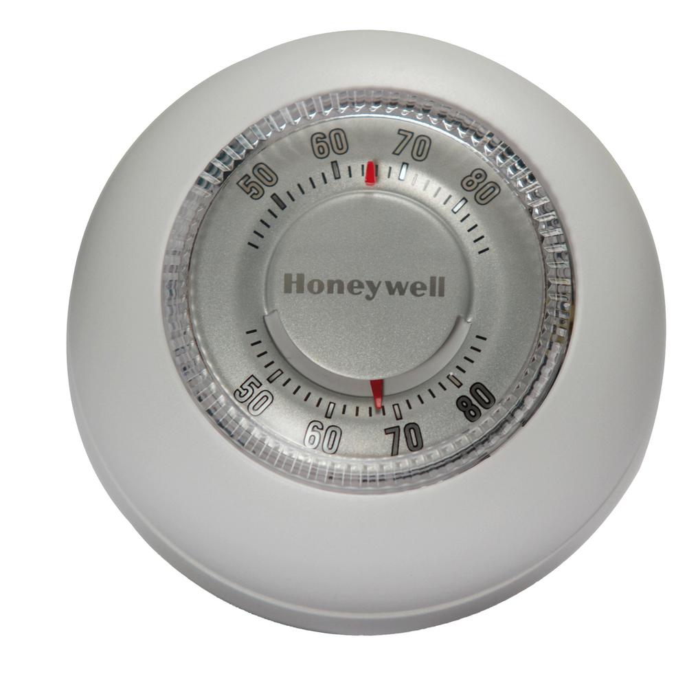 Honeywell Round White Low-Voltage 24-Volt 1 Stage Heat ... honeywell ct87n thermostat wiring diagram 