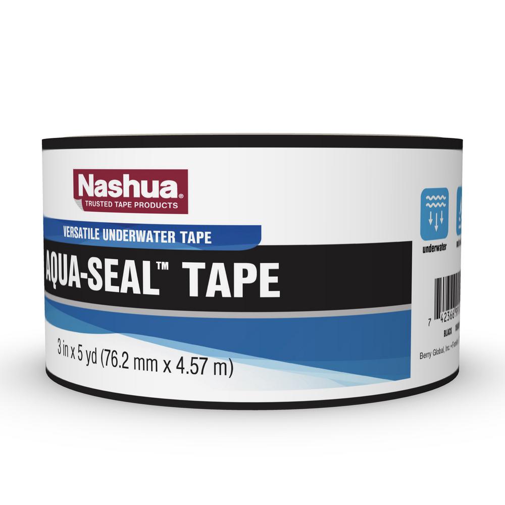 Nashua Tape 3 in. x 5 yds. AquaSeal Tape in Black1529844 The Home Depot