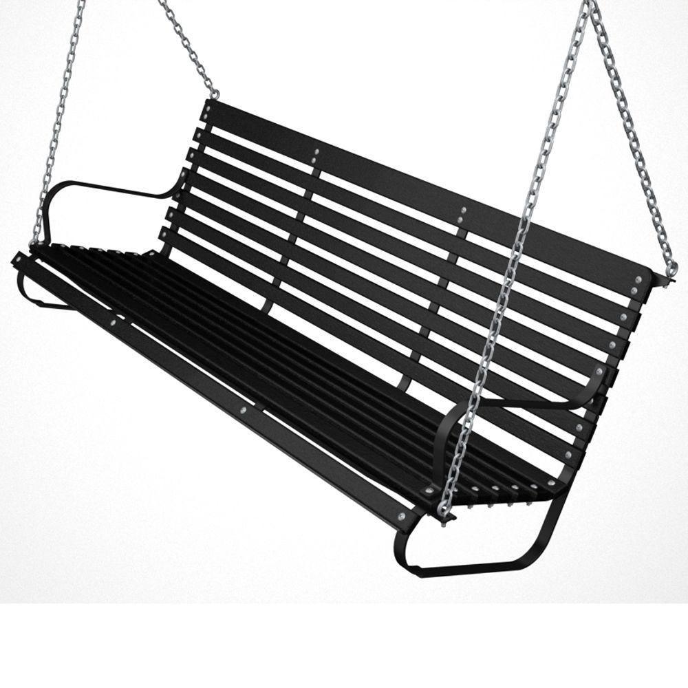 Ivy Terrace 60 in. Black and Black Patio Swing-IVS60FBLBL - The Home Depot