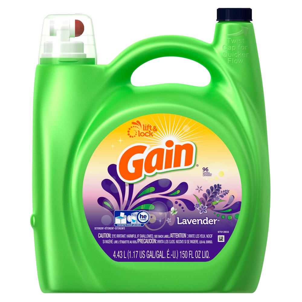 Gain 150 oz. Spring Lavender HE Liquid Laundry Detergent (96 Loads