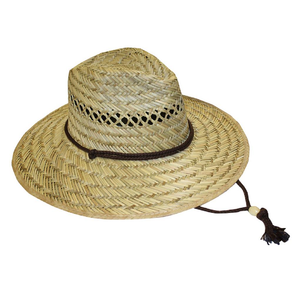 Men's Straw Hat Work Headwear Sun Protection Fitted One Size W Ventilation Holes eBay