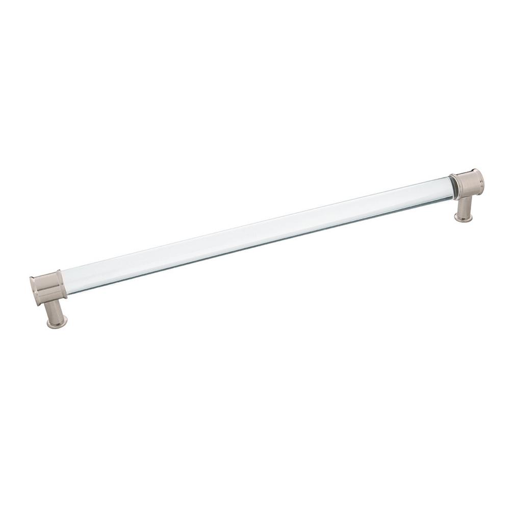Hickory Hardware Midway Collection 12 In 305 Mm Center To Center Crysacrylic With Satin Nickel Cabinet Door And Drawer Pull P3711 Casn The Home Depot