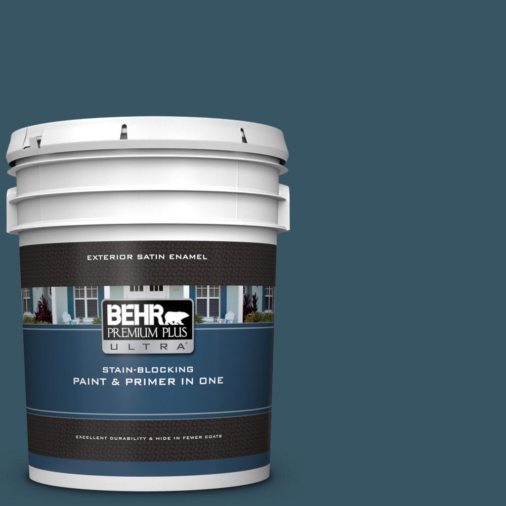 BEHR Premium Plus Ultra 5 gal. S4607 Deep Breath Satin Enamel