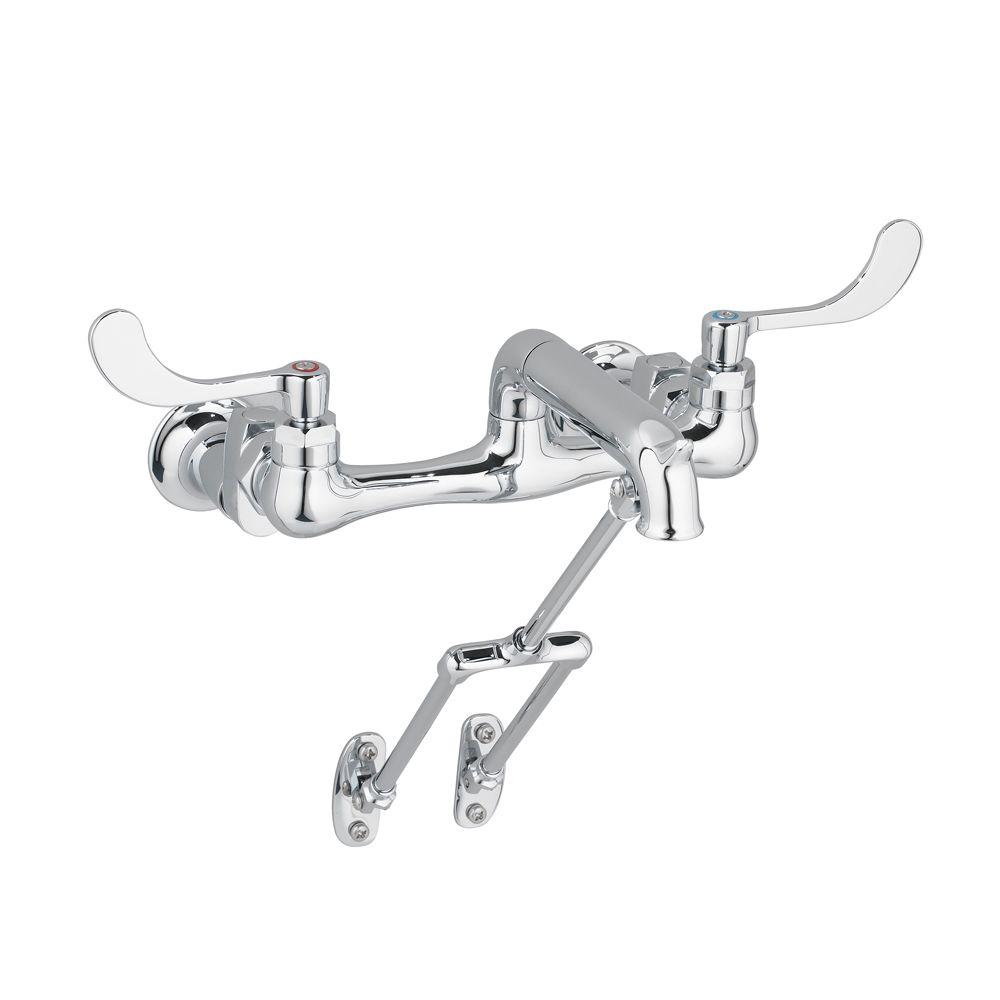 Heritage 2 Handle Service Sink Faucet With Bottom Fork In Polished Chrome