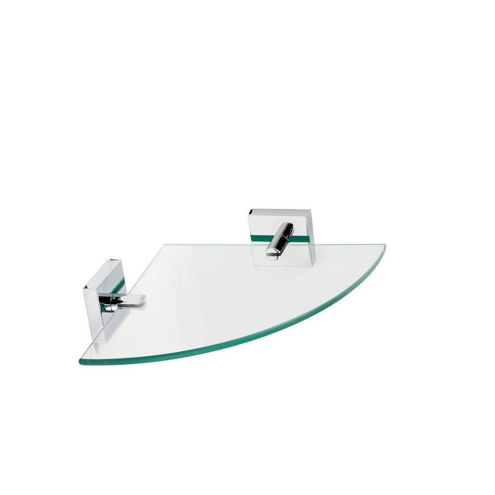 glass bathroom corner wall shelf