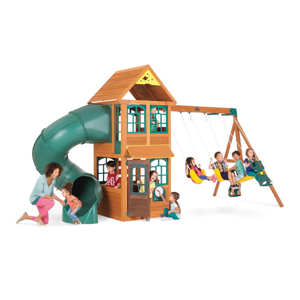 Commercial Playsets Playground Sets Equipment The Home Depot Cloverdale Wooden Playset