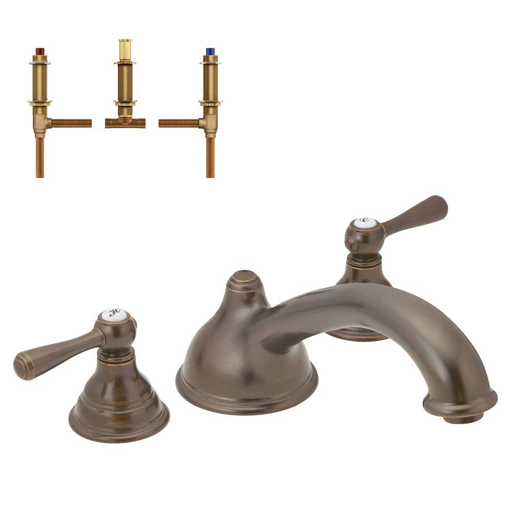 Delta Porter 2-Handle Deck-Mount Roman Tub Faucet in Oil-Rubbed Bronze ...