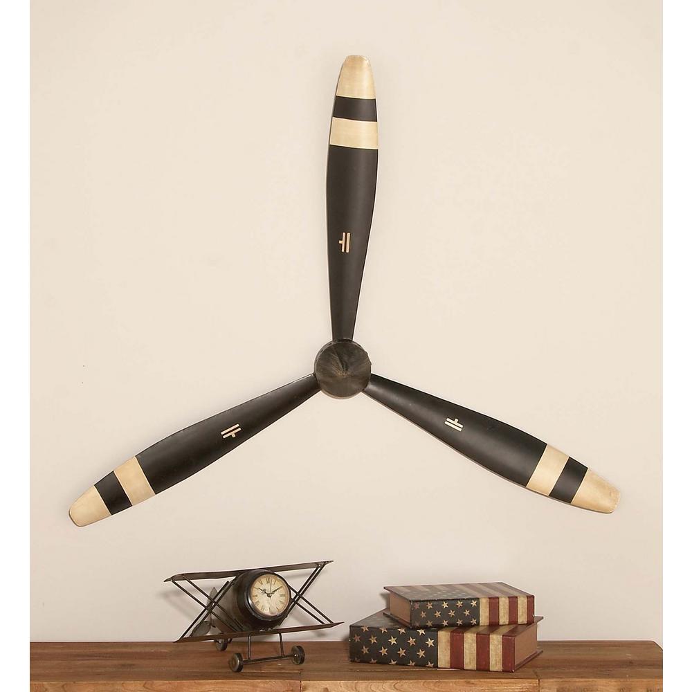 41 In X 34 Black Metal Propeller Wall Decor