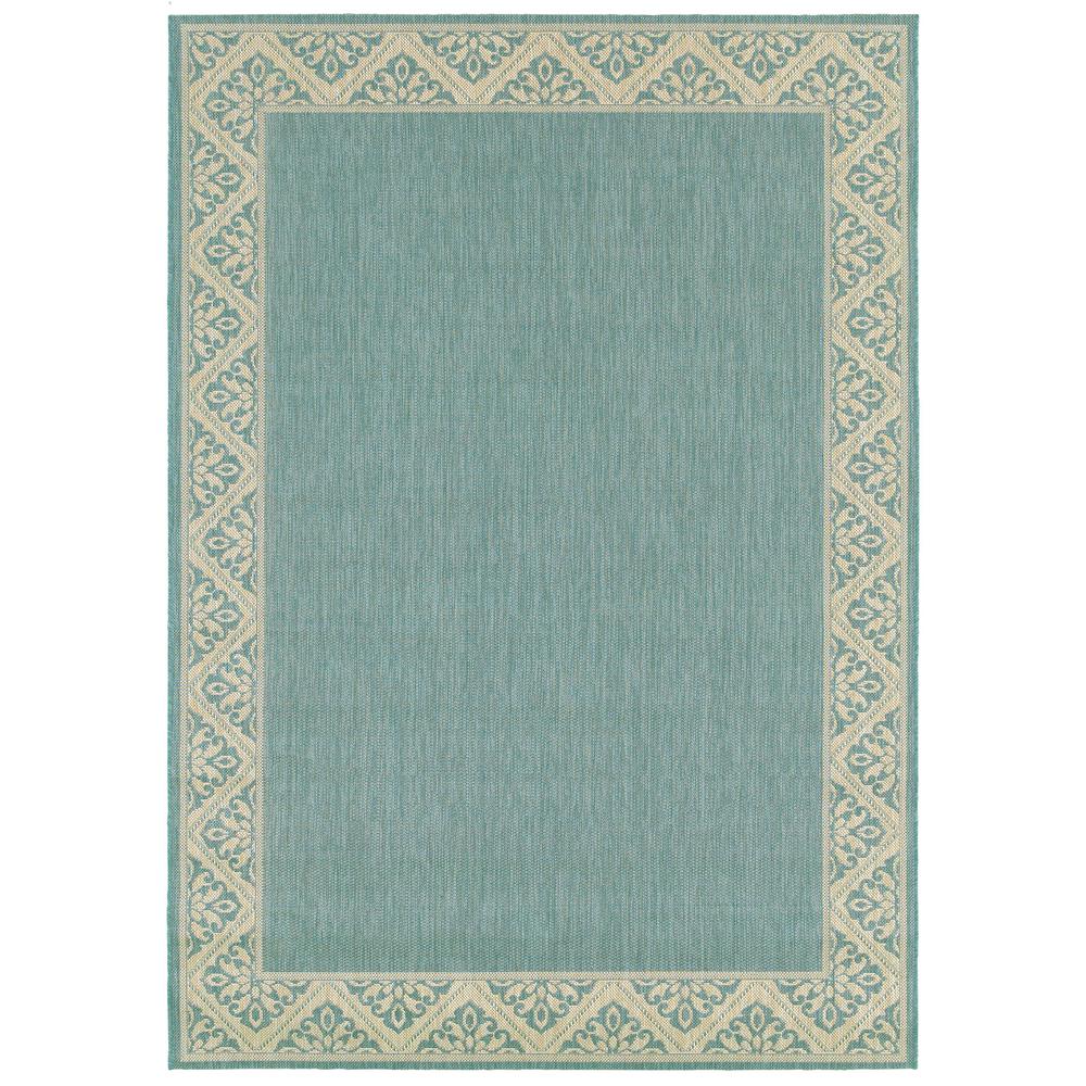 Seattle Aqua 8 Ft X 10 Indoor Outdoor Area Rug 8 Ft X 10 Indoor Outdoor Area Rug