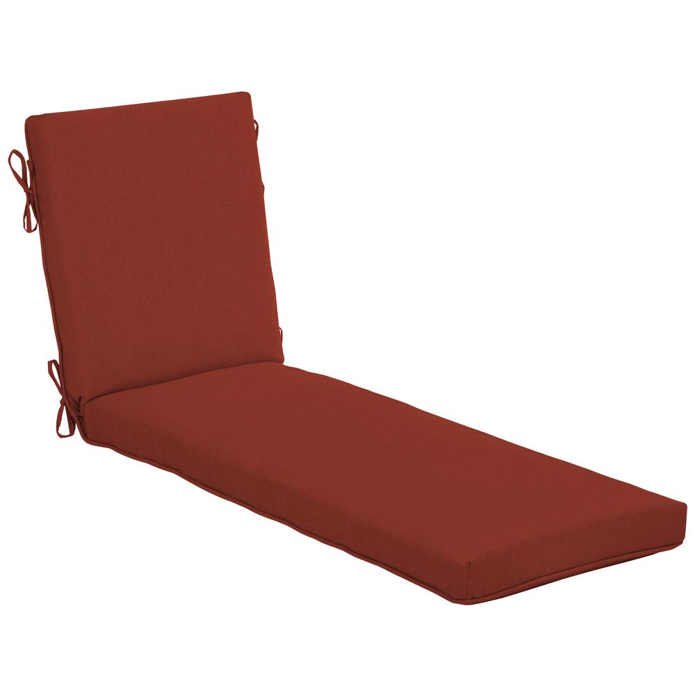 Hampton Bay 21 in. x 24 in. Chili Outdoor Chaise Lounge Cushion